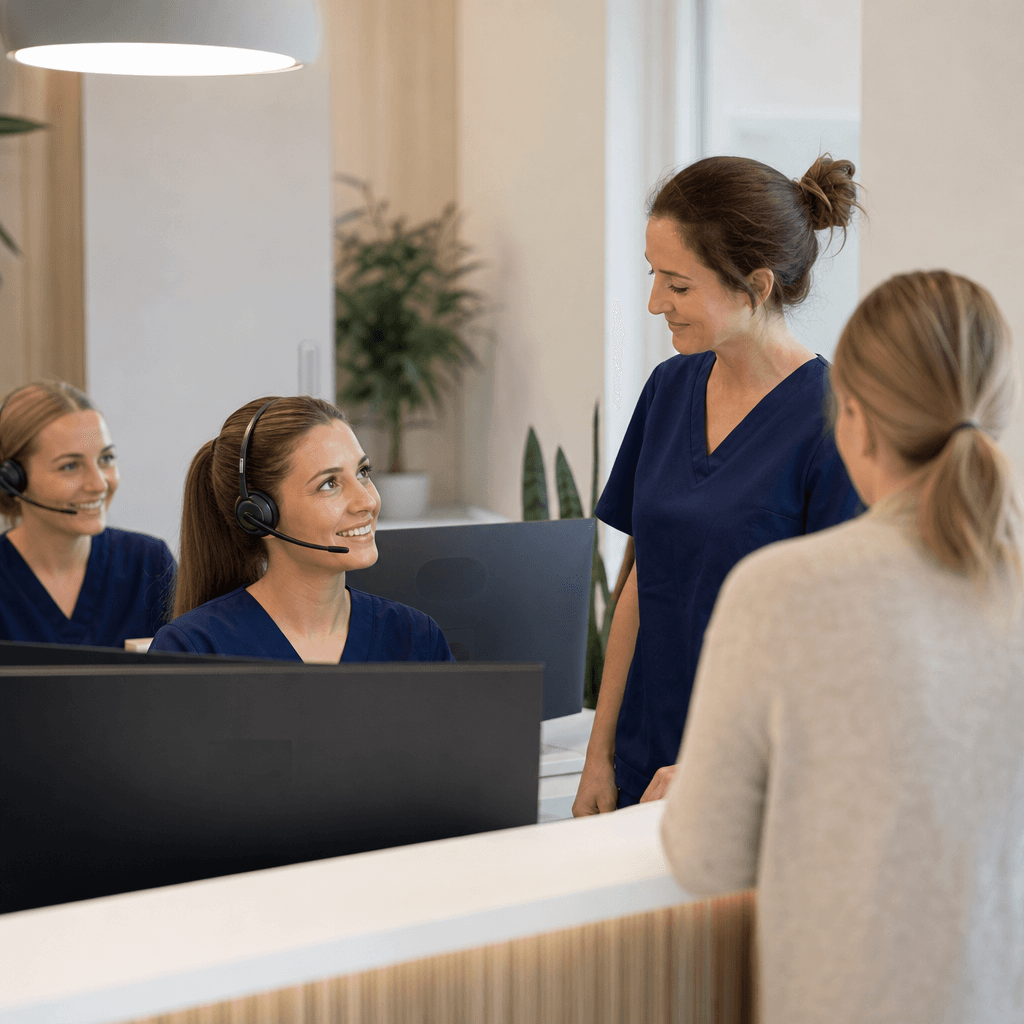 Tvåaxlad beslutsmatris med fyra kvadranter: enkel/strukturerad (AI), enkel/emotionell (AI med eskalering), komplex/strukturerad (hybrid), komplex/emotionell (människa)