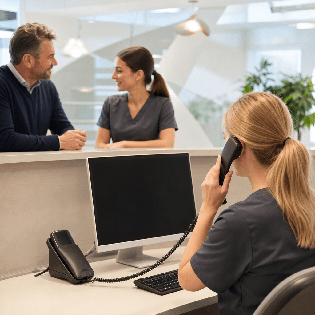 Illustration for article: Dental answering service: Staffing gap or automation?